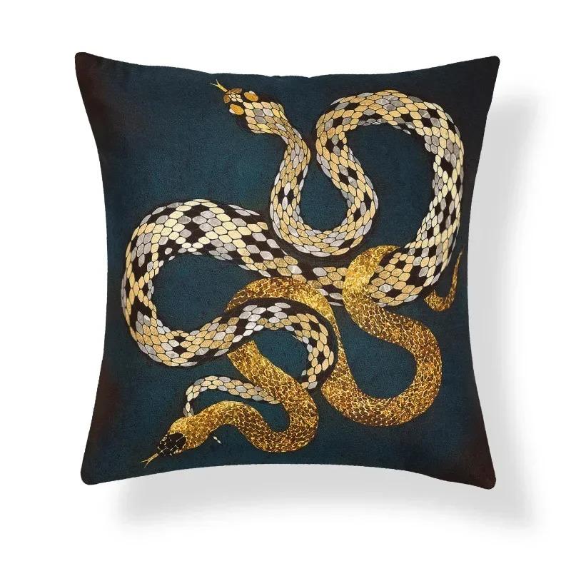 Retro Ethnic Style Art Pattern Light Luxury Gold Bedroom Living Room Sofa Seat Decorative Cushion Cover Geometric Pillowcase