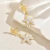 Ocean Style Women's Earrings Geometric Oil Drop Starfish Shell Design Studs Versatile High-end Earrings