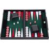 Backgammon de Luxe 18" 45,5 cm- Haute qualité -Simili Cuir, Feutre spécial incrusté, jetons et dés nacrés (Blanc/Rouge/vert))