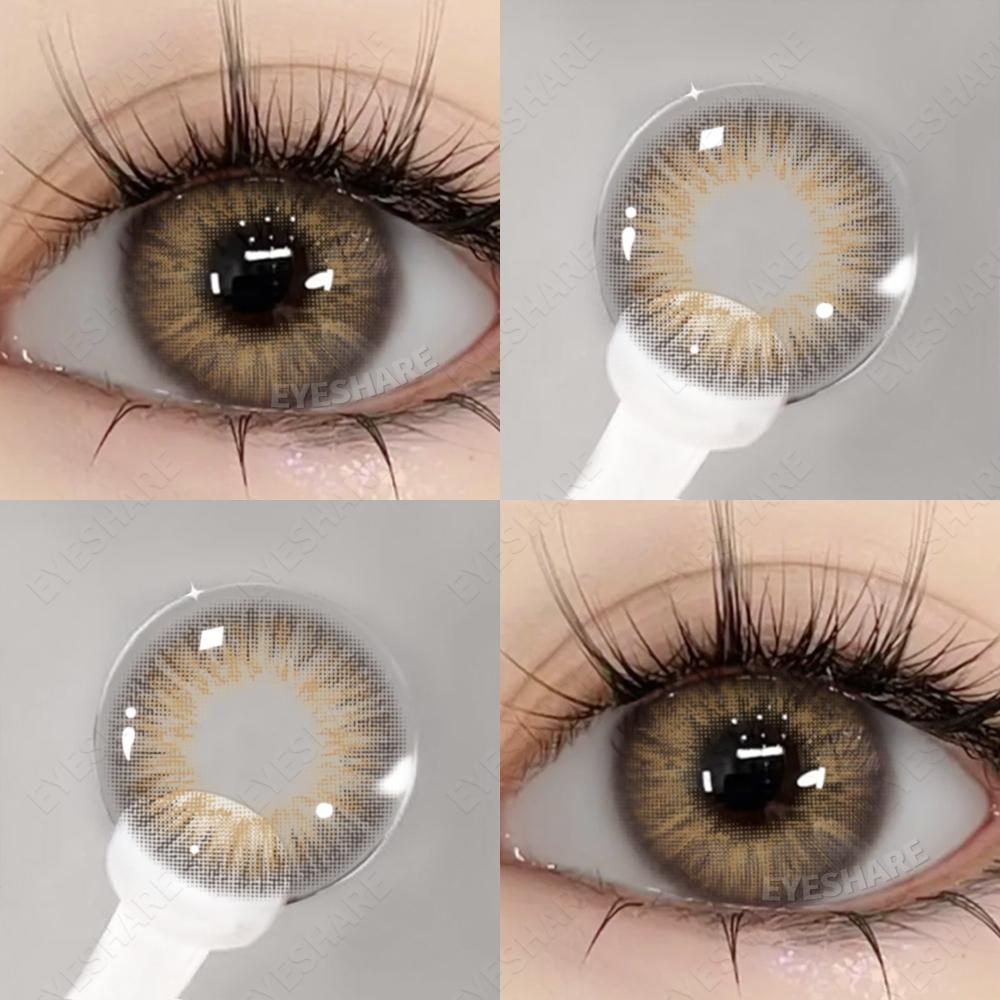 EYESHARE Brown Colored Contact Lens Natural Soft Contact Lenses for Eyes Fashion Decoration 14.2mm Yearly 2pcs=1 Pair