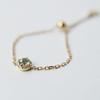 Soi March Birthstone Chain Ring with Aquamarine Yellow Gold One Size Fits Authentic Natural Stone Perfect for or as a Gift (10K / All) - Jewelry,
