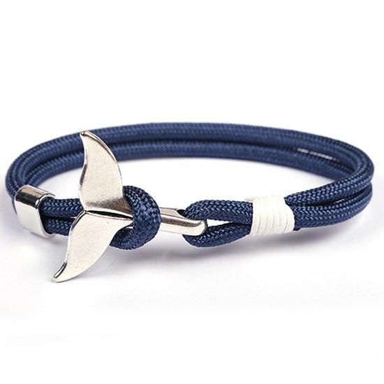 

Anchor Style Whale Tail Bracelet - Handmade 550 Paracord, Hand-Woven Jewelry for Couples