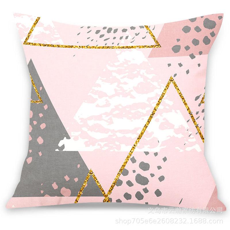 Pink Ins Fresh Plush Printed Pillow Case Creative Nordic Sofa Pillow Design Waist