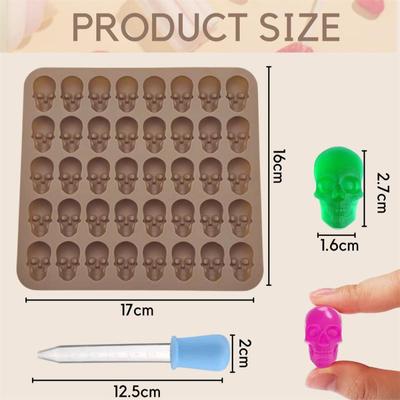Skull Ice Block Silicone Mold Easy To Take Out Durable Silicone Baking Tools Party Decoration Cake Decoration Mold Easy To Use