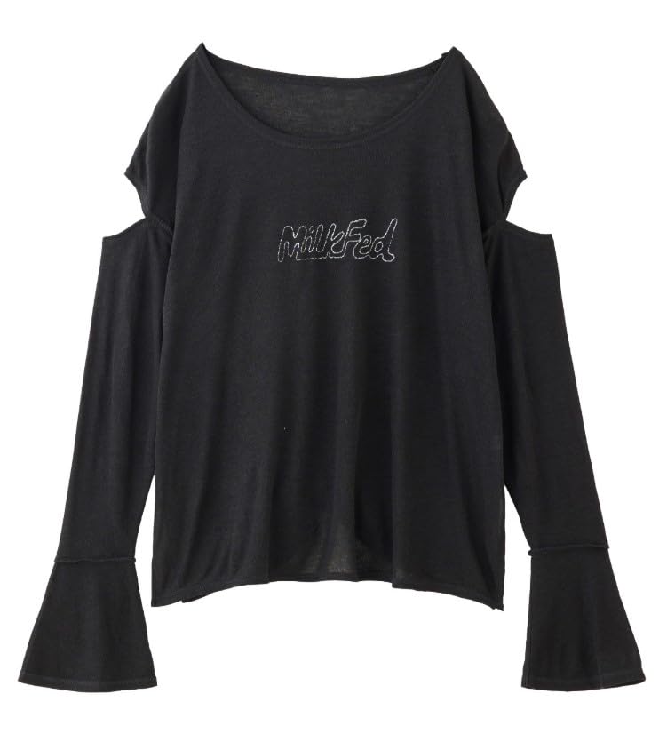 Milkfed Casual Open Shoulder Black Women's Top,