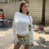 Spicy Spring 2025 New Girl Style White Strapless Pullover Tshirt Female Loose Casual Thin Versatile Tops