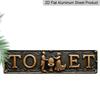 2D Flat - Vintage Aluminum Decorative Sign for The Bathroom, Restroom, or Powder Room, Measuring 15.7×3.94inch, Perfect for Hotels and Pubs