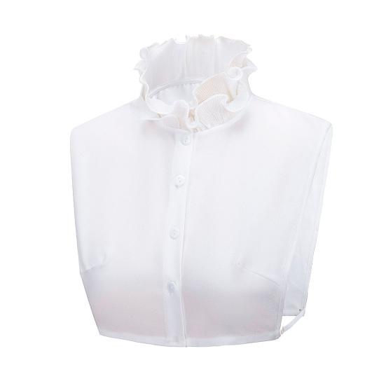 Fake Collar Lace Jacquard Tube Top Button Closure Adjustable Bust Solid Color Fake Collar Formal Casual Wear