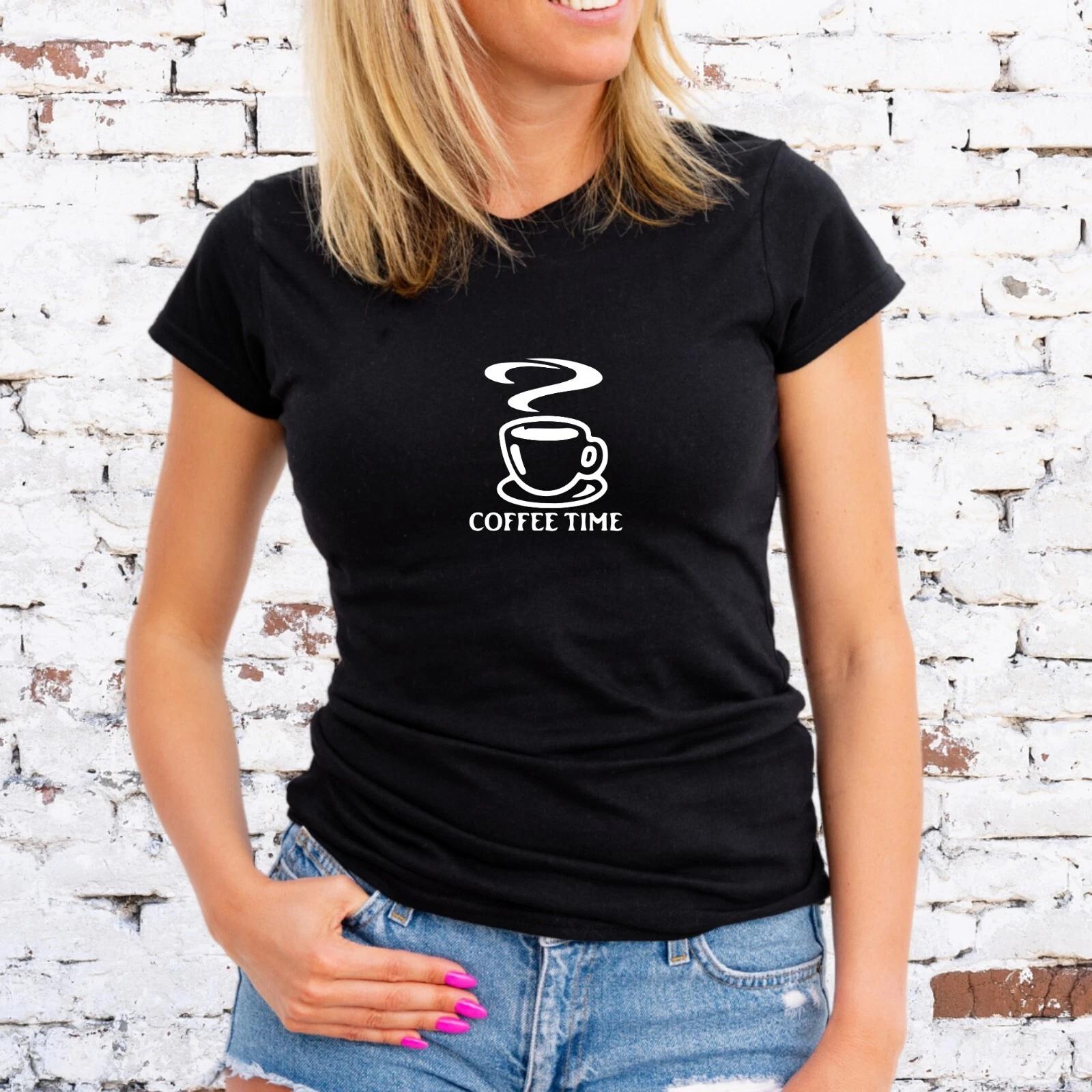 LUKES DINER COFFEE TIME T-Shirt, GILMORE GIRLS , WHITE MOTIF, Unisex/Lady Fit M