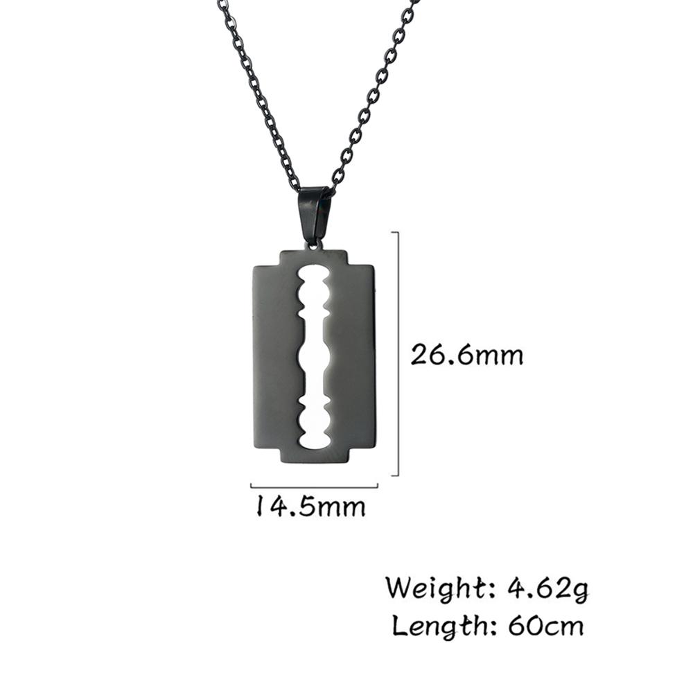 Collier Lame de Rasoir Cazador Forme de Rasoir Pendentif Collier Acier Inoxydable Collier Acier Froid Pour Hommes Collier Hip Hop Bijoux