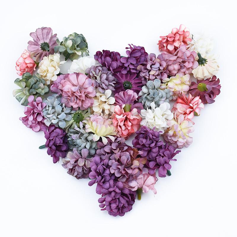 30/60 Stück Stickerei-Vasen Heimzimmer-Dekoration Hochzeit Braut-Accessoires Ausverkauf DIY-Bastelartikel Seiden-Nelke Künstliche Blumen