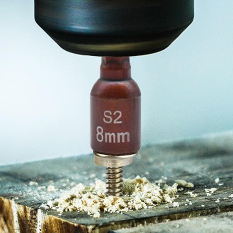 10Pcs 8mm Magnetic Nut Screwdriver Socket Bit with 1/4Inch Hex Shank Driver Socket Nut Adapter for Electric Power Tool