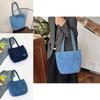 Stylish Street Fashion Denim Tote Bag For Young Women And Students In Light Blue