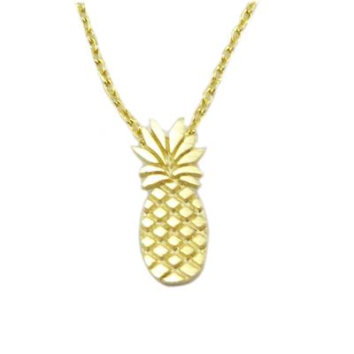 [Q6160] - Handmade Gold 'Pineapple' Necklace - 15x6 Mm