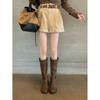 Cowhide Version~ Grape Ma Two Ways To Wear Western Boots Can Be Folded Thick Heel Buckle Stacked Boots Women's Boots