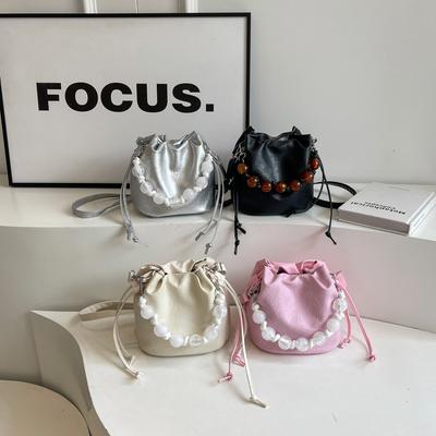 Fashion New Niche Korean Crossbody Bag Summer New Chinese Shoulder Bag Women's Light Pearl Bucket Bag