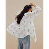 INMAN Women's Floral Embroidered Long Sleeve Shirt