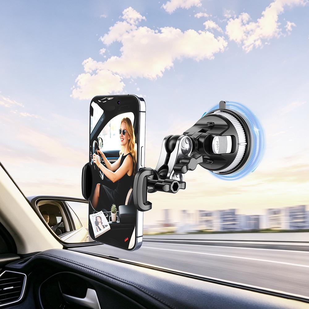 Multi-functional Car Phone Mount with Suction Cup for Camera and Navigation