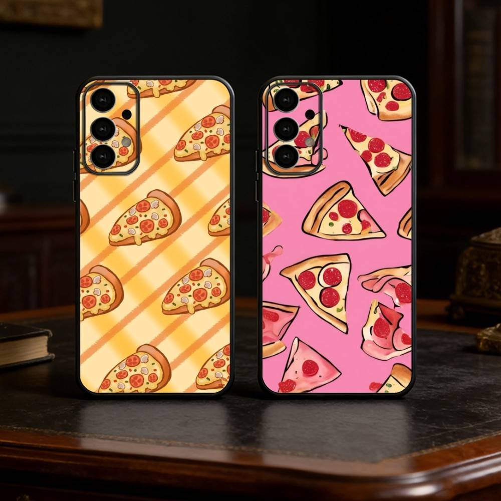 Delicious P-Pizza C-Cheese Phone Case For Samsung S25,24,23,22,30,21,10,9,Ultra,Plus,Lite Soft Black Case