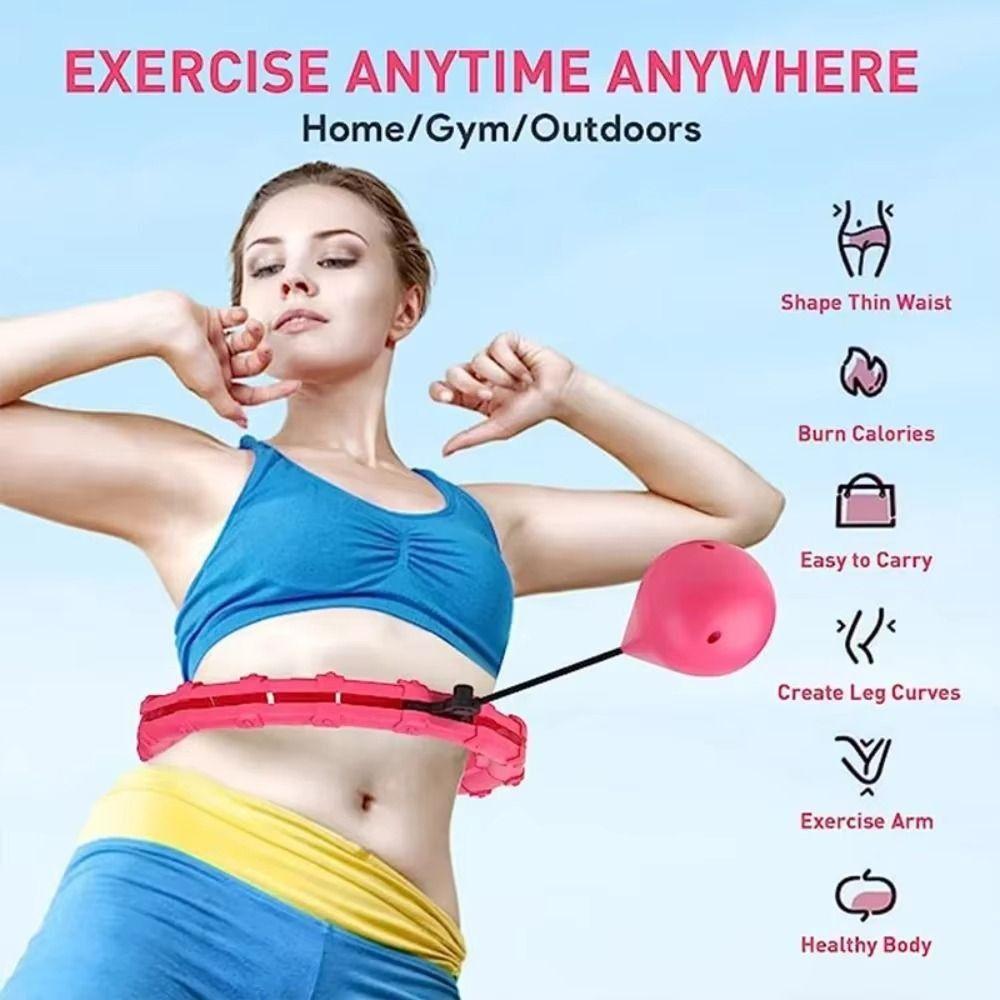 24 Knots Fitness Hoop Detachable Abdominal Workout Equipment Weighted Exercise Hoop  for Women/Men