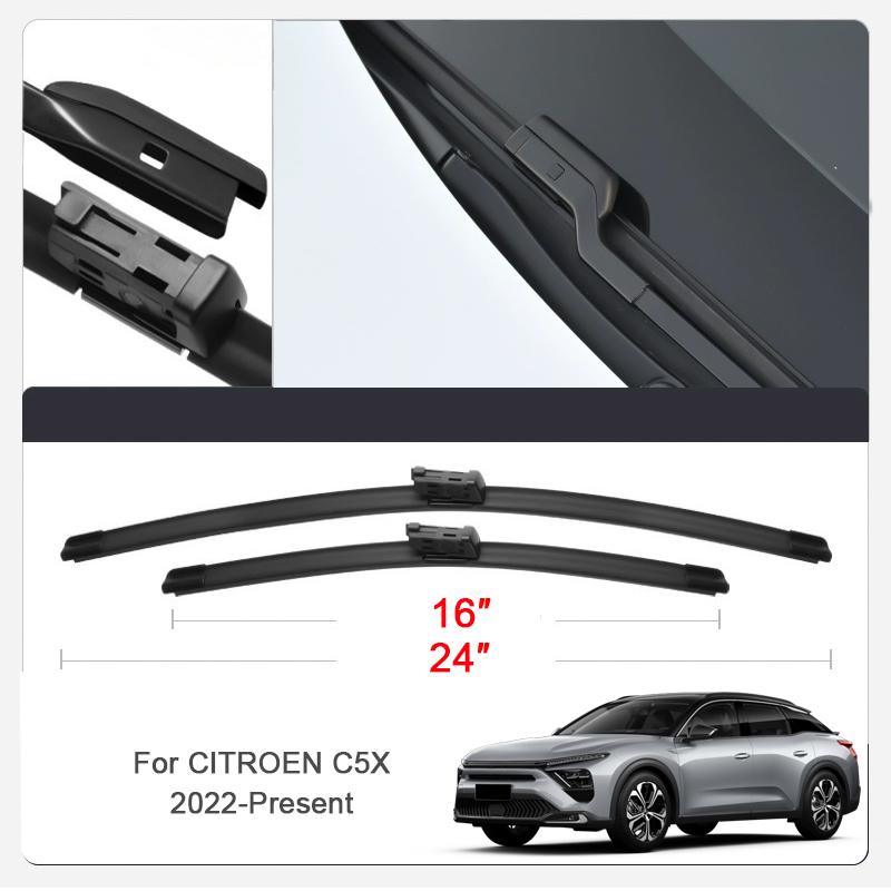 2PCS Car Blade Windshield Wiper For CITROEN C3 AIRCROSS C4 PICASSO C5X C5 AIRCROSS DS3 DS4 DS7 E-C4 E-C4X Windshield Rubber