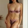 Summer sexy underwear women's French ultra-thin contrasting lace bra big chest small anti-sagging sex underwear