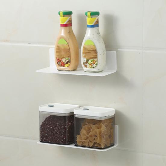 2Pcs Acrylic Floating Wall Shelves with Hole Wall Mounted Clock Speaker Organizer Display Bracket Home Decor