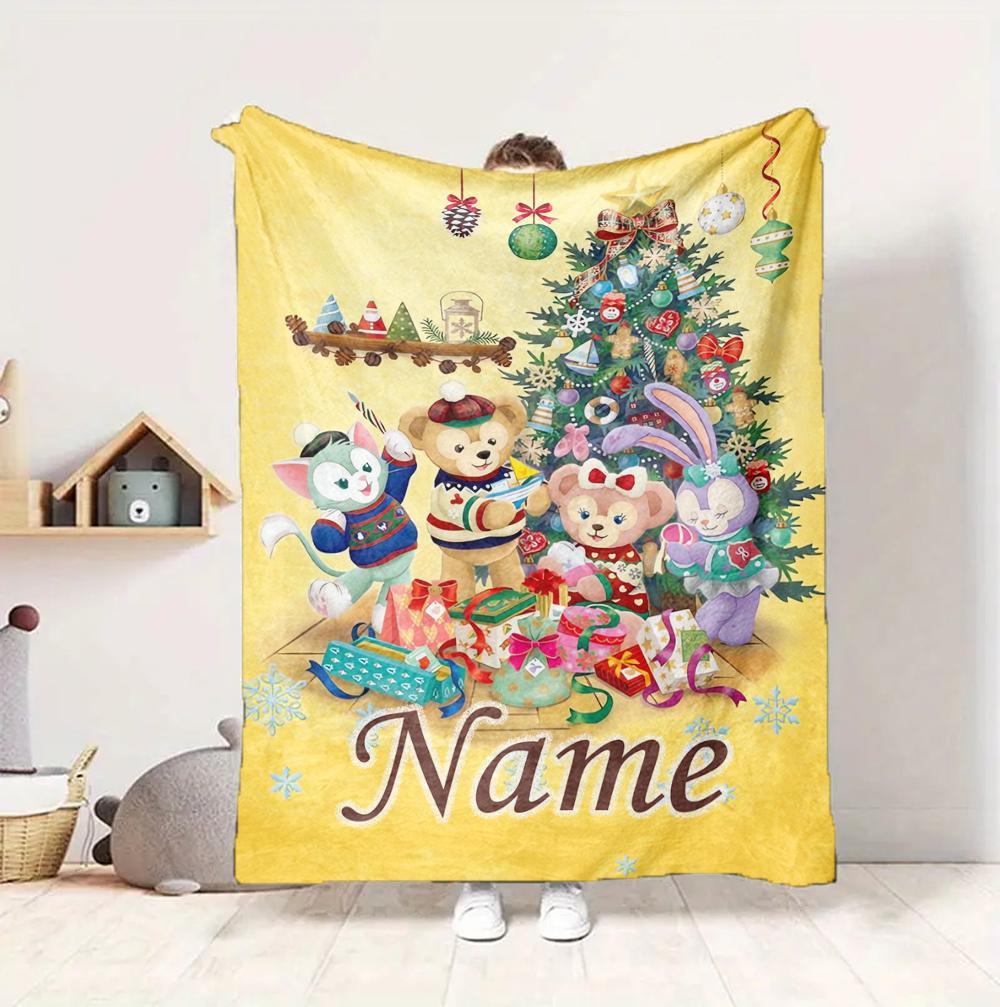 Custom Name Rabbit Dreams Flannel Blanket Throw Blanket Soft Warm Sofa Bed Decor Unique Gift