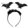 Halloween Headband Costume Accessories Headbands, Black Spider Bat Headband, Glitter Fluffy Hair Hoop Dark Style Cosplay for Women, Teens, Cosplay,