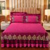 European Style Bed Skirt Lace Velvet Quilted Bedspread Autumn and Winter Thick Warm Fitted Sheet