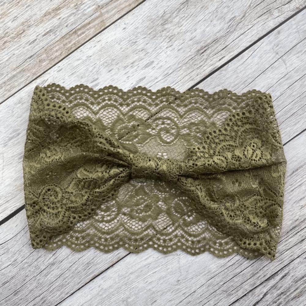 Soft Solid Color Headband Non-Slip Fabric Headband Stylish Lace Trim Headband  Daily Wear