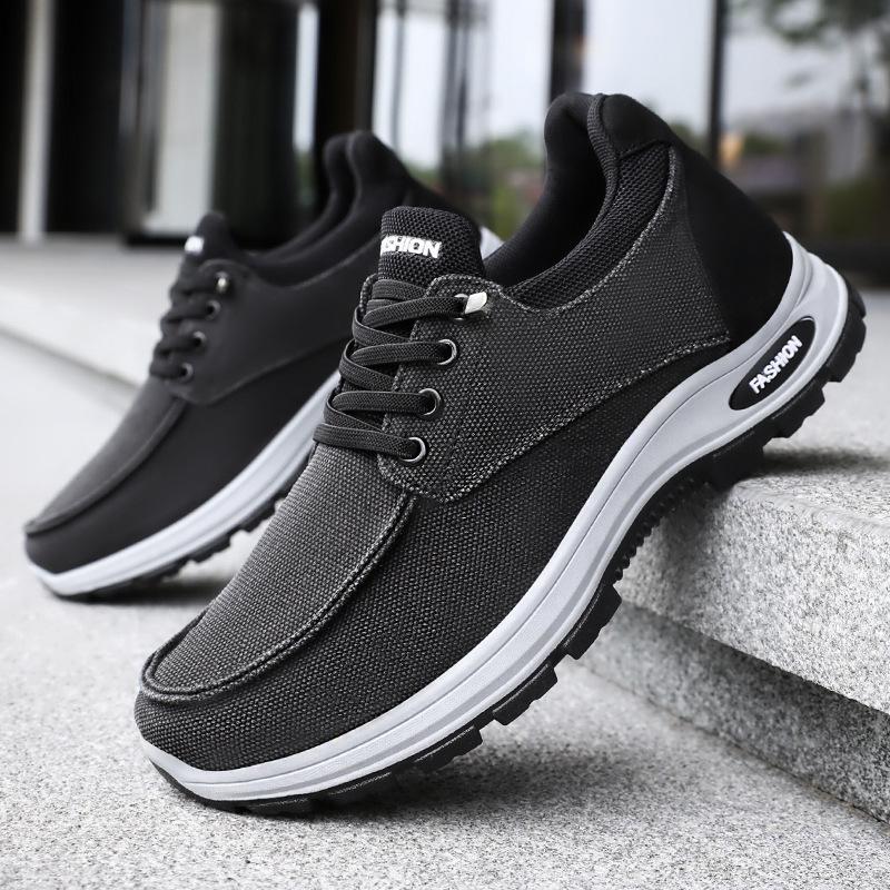 Shoes Men's Shoes New Summer Breathable Sports Shoes Shallow Mouth Thick Sole Men's Cloth Shoes Comfortable Running Shoes Soft Sole Single Shoes