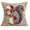 Winter Decoration Squirrel Elk Bear Printed Linen Pillowcase Sofa Cushion Cover Home Decoration Can Be For You