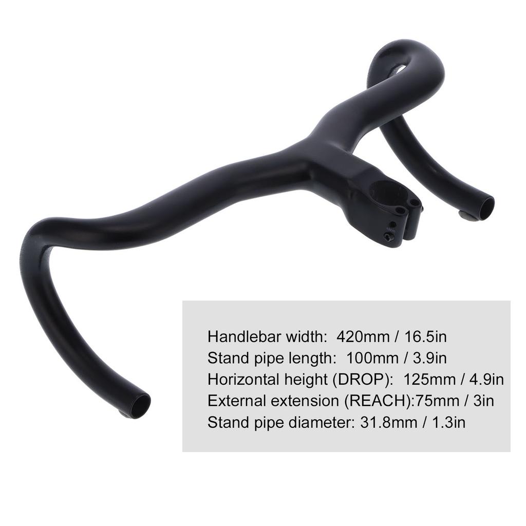 420 x 100MM Carbon Fiber Road Bike Handlebar Bicycle Handlebar for 28.6MM Fork Steer