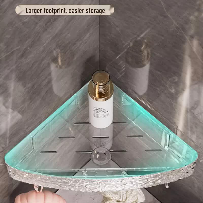 Visionary Transparent Triangular Wall-Mounted Bathroom Shelf