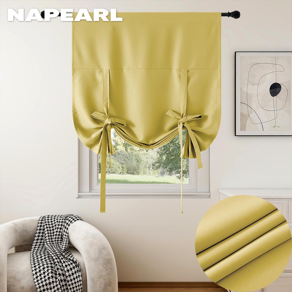 1PC NAPEARL Módní a minimalistický jednobarevný polyesterový vláknitý závěs s krátkým závěsem Dekorativní závěs kuchyňských dvířek