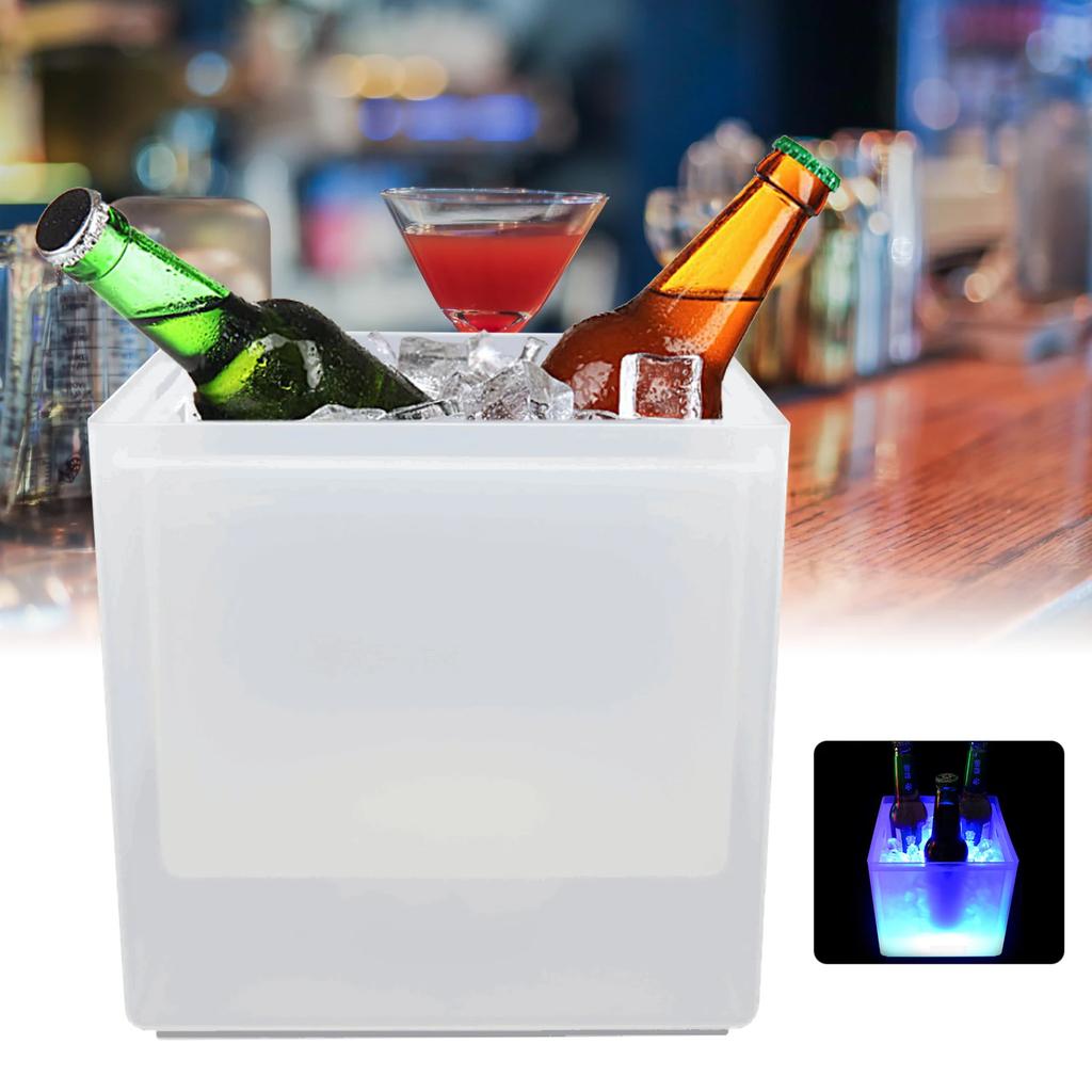 Langlebiger Eisbehälter, doppelwandiges Design mit Wasserablauflöchern, 3,7 qt Fassungsvermögen, korrosionsbeständiges PP, leicht und