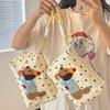 1pcs Cute Puppy Grooming Bag Large Capacity Portable for Outdoor Travel Hand-held Makeup Storage Bag for Women