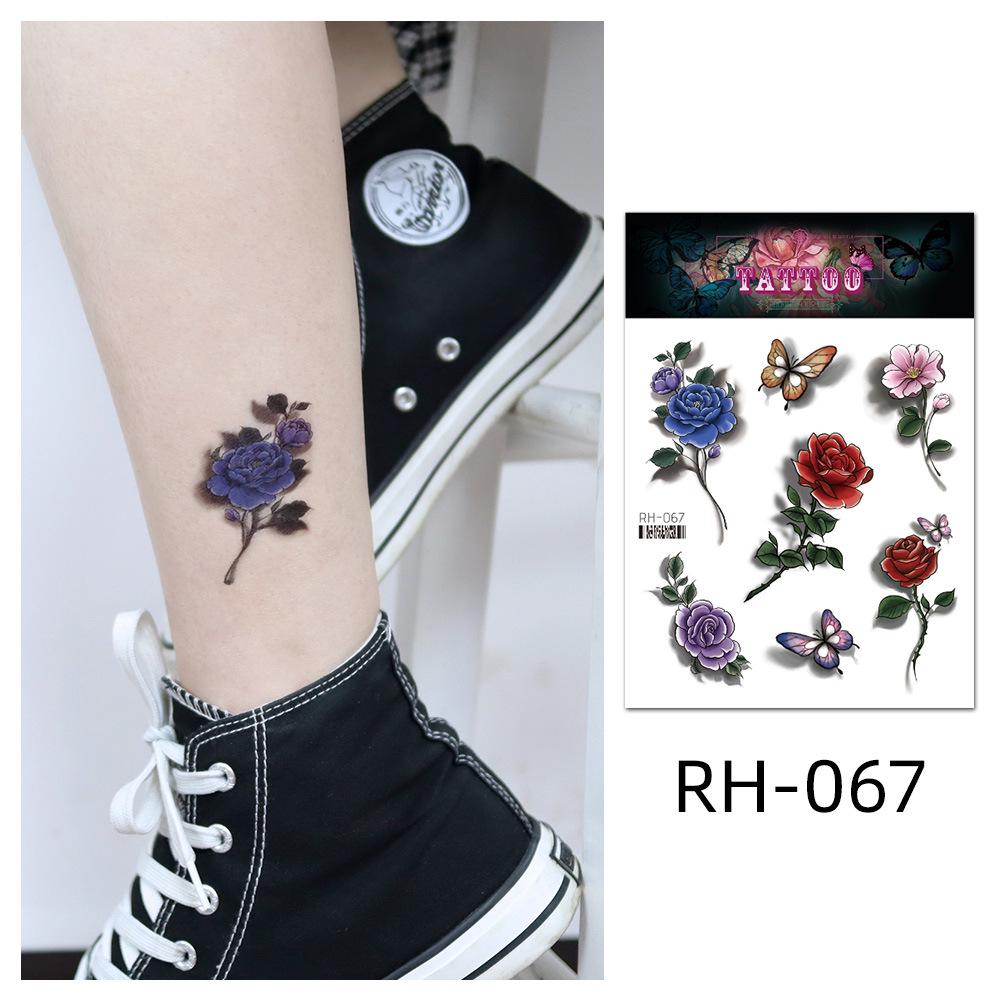 Waterproof Colorful Flower Tattoo Stickers - Disposable Tattoos