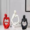 Thinker Decoreative Statues for Home Decor (Pack of 3, Black, Red & White)