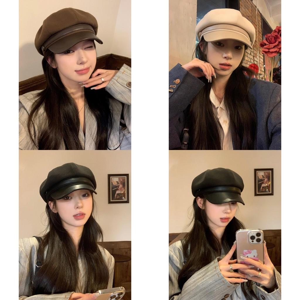 Beret Women With Octagonal Shape And Duckbill Design For Sun Protection Warmth