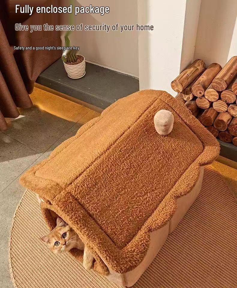 All-Season Detachable Pet House: Warm, Washable, Dual-Use for Cats & Small Dogs