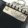 Gucci 625565 GG Embossed Logo 6P Keys with Key Ring  Key Case Leather Black