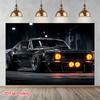 2D Plane, 1 Modern Muscle Car Photo Background - Realistic Classic Car, Smooth Lines and Dynamic Curves