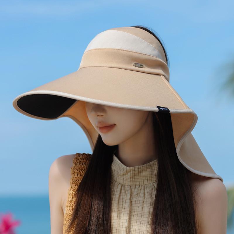 Polyester Wide Brim Sun Hat For Women With Neck Guard Summer Uv Protection Outdoor Casual