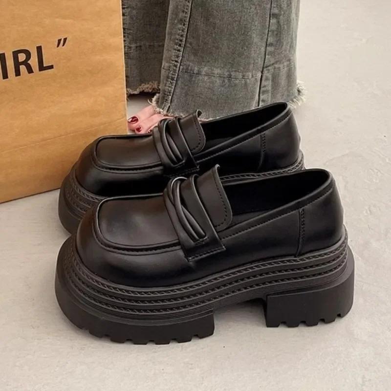 Fashion 2025 Brand Shoes Female Slip-on Women's High Heels Fashion Round Toe Office and Career Hot Sale Best Seller Platform Heels