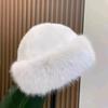 2024 Winter Plush Ear Protection Cap Windproof Keep Warm Headgear Fluffy Fur Fisherman Hat for Women Fashion Female Hat Gifts