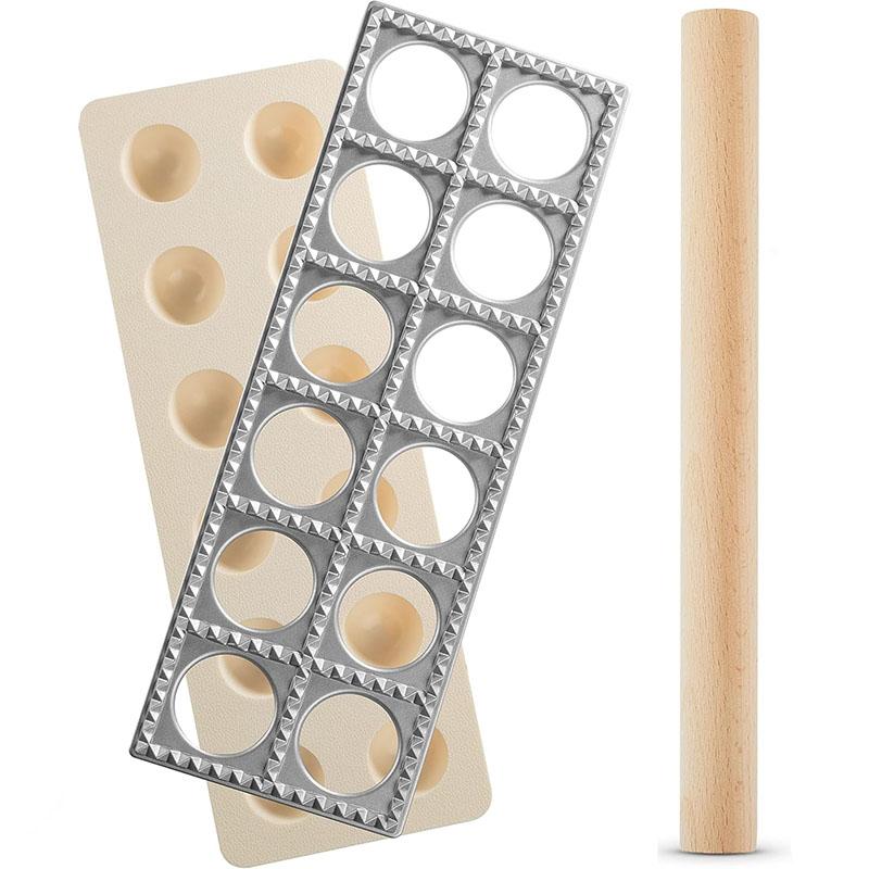 

Пресс для равиоли на 12 отверстий, из алюминиевого сплава, для пельменей, мясных пирогов, пельменей, простой в использовании, штамп для равиоли, набор для приготовления пасты JT568 серебряный