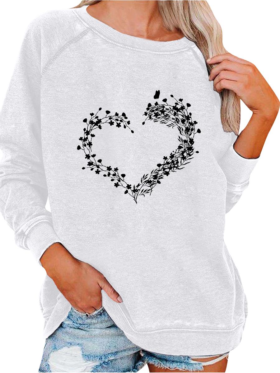 

Женский пуловер оверсайз, универсальный топ, женский свитшот на весну/осень, модный топ с принтом S белый