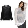 2025 Women's Korean Knit Hollow-Out Sun Protection Cardigan - Summer Thin, Loose Long-Sleeve Design